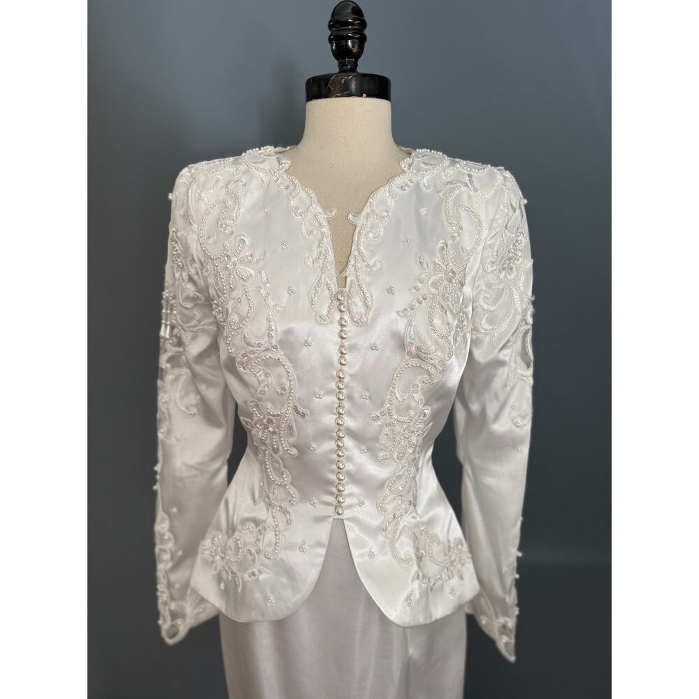 SOLD------Vintage 2-Piece Wedding Bridal Set Victorian Romantic Peplum SteamPunk - Picture 8 of 12